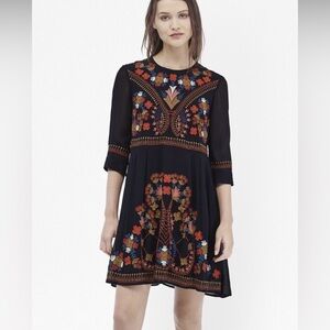 $200 French Connection Kiko blue embroidered dress